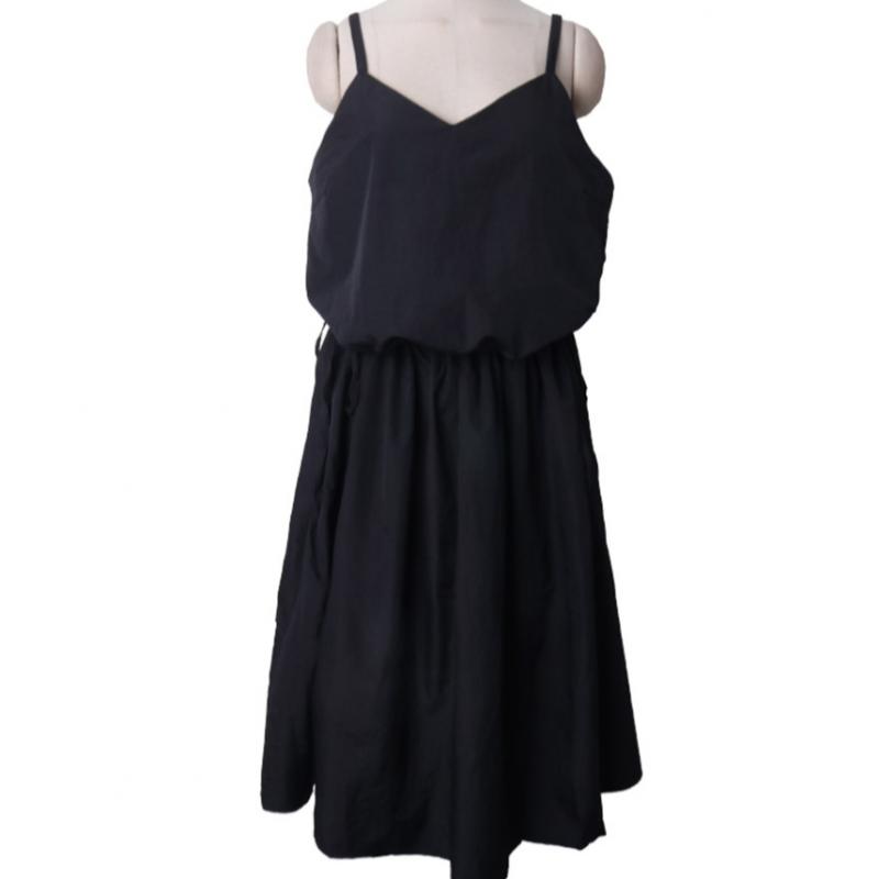 Shop   Women Vest Waist Shirring Daily Sleeveless Long Dress Beige Bygo Wdr 3597