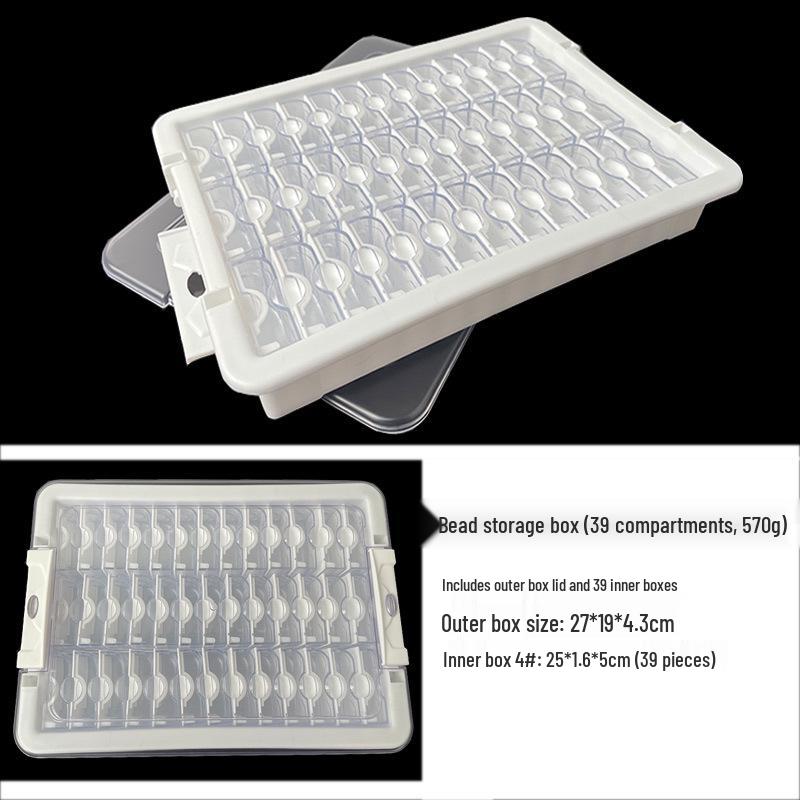 Glass Seed Bead Organizer: 64-Compartment Transparent DIY Jewelry Storage Box