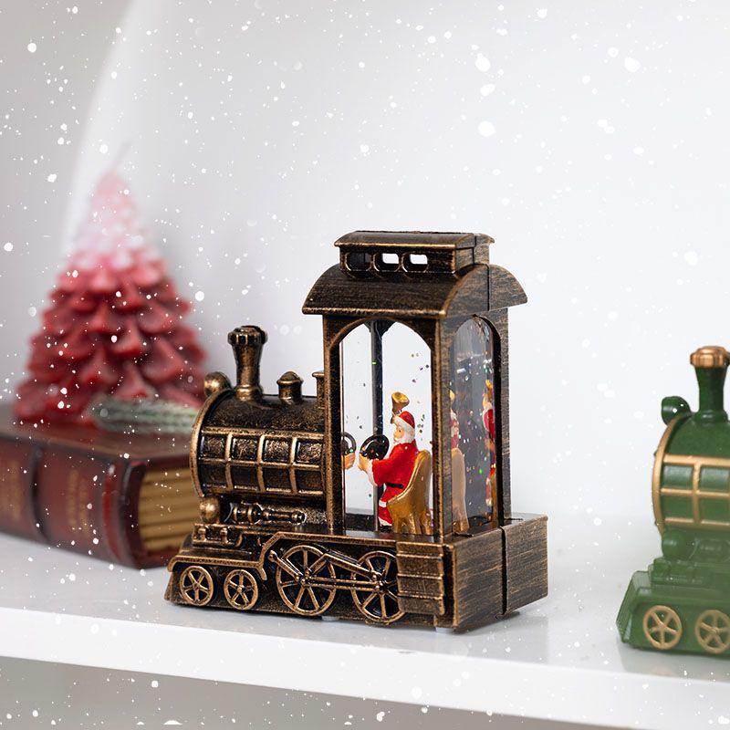 Vintage Light-Up Santa Claus Train Christmas Ornaments for Toddlers