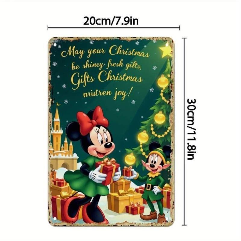 Vintage Merry Christmas Metal Sign, Retro Holiday Wall Decor 20x30cm