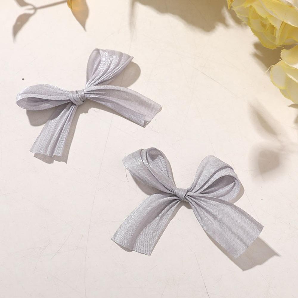 10Pcs Fashion Net Yarn Butterfly Knot Hair Clip Bow Knot DIY Bowknot Decor Materials Pearlescent Satin Ribbon Girls