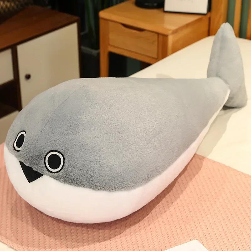 Große Größe Grauer Sacabambaspis Lebensechte Fischpuppe Plüschtier Kuschelkissen Meeresbewohner Spielzeug Sofakissen Dekoration für Kinder Mädchen