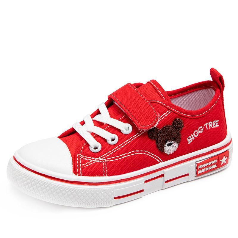 Low-top Solid Soft-soled Casual Shoes for Children In Spring, New Styles for Boys and Girls, Breathable Cartoon Embroidered Canvas Shoes