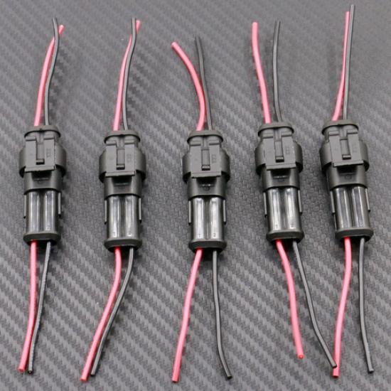 5pair 2 Pin Car Boat Sealed Waterproof Electrical Wire Connector Plug Terminal
