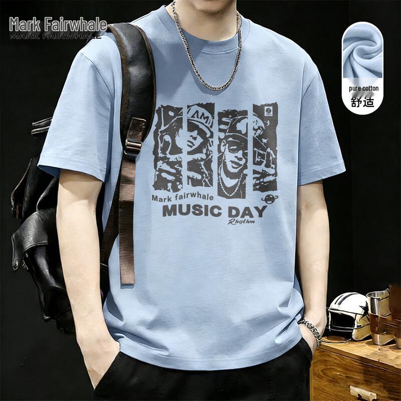 Mark Fairwhale Men s Rock Print Cotton T-Shirt M