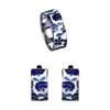 Classic  Set for Women Blue Flower Enamel Earrings Ring Pendant Set Trendy Fine  Handmade Bridal  Sets