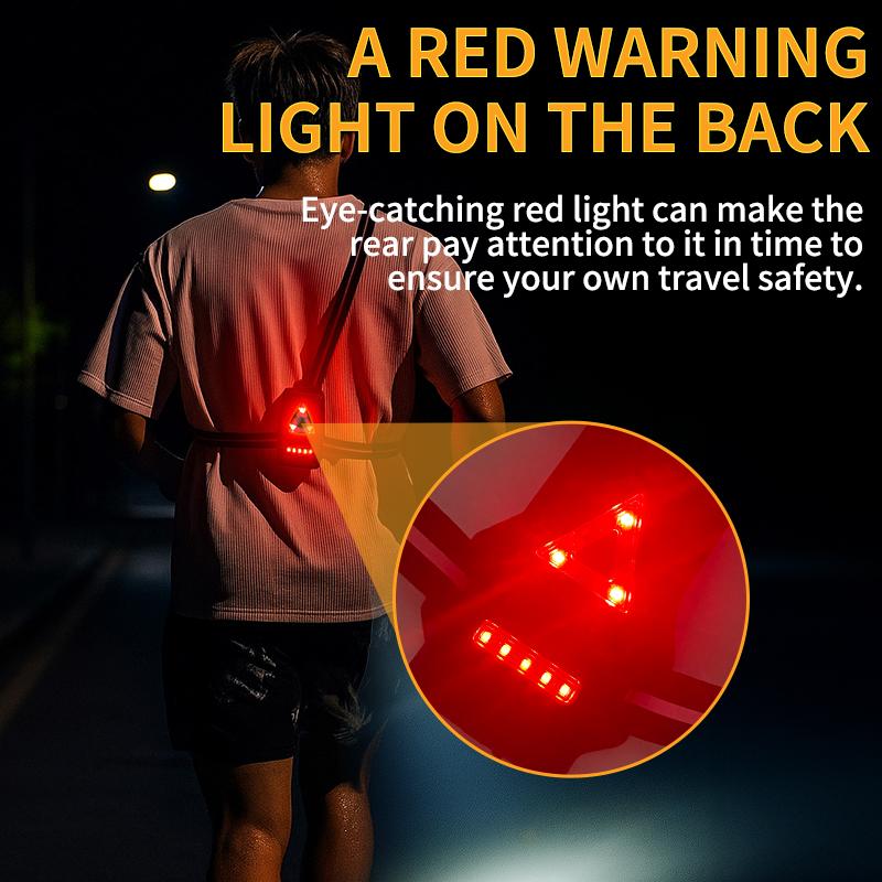 Biking Night Running Lights Chest Light with 90° Adjustable Beam Angle Waterproof Ultra Bright SafetyLamp with Reflective Straps