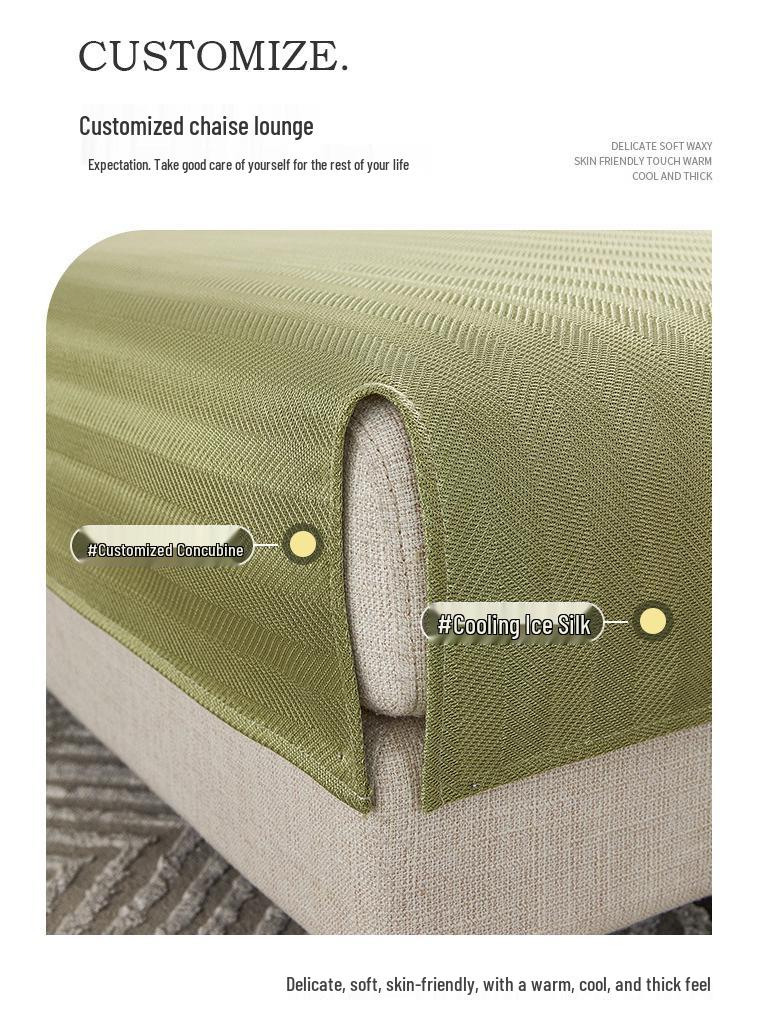 Ice Silk Sofa Cushion Set - Summer Cool Non-Slip Full Cover with Backrest, 2025 Edition
