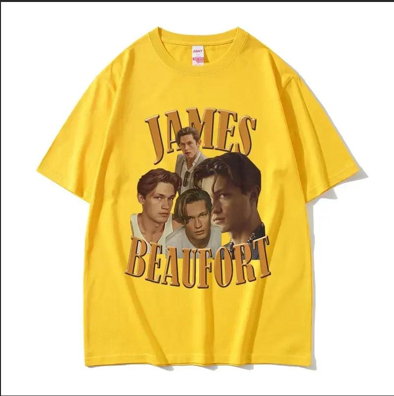 T-shirt Grafica Unisex Anni '90 James Beaufort Vintage Alta Qualità Moda T-shirt Unisex Casual Cotone Oversize Streetwear
