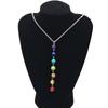 7 Chakra Reiki Beads Gemstone Charms Pendant Yoga Balancing Necklace Colorful Bead Necklace
