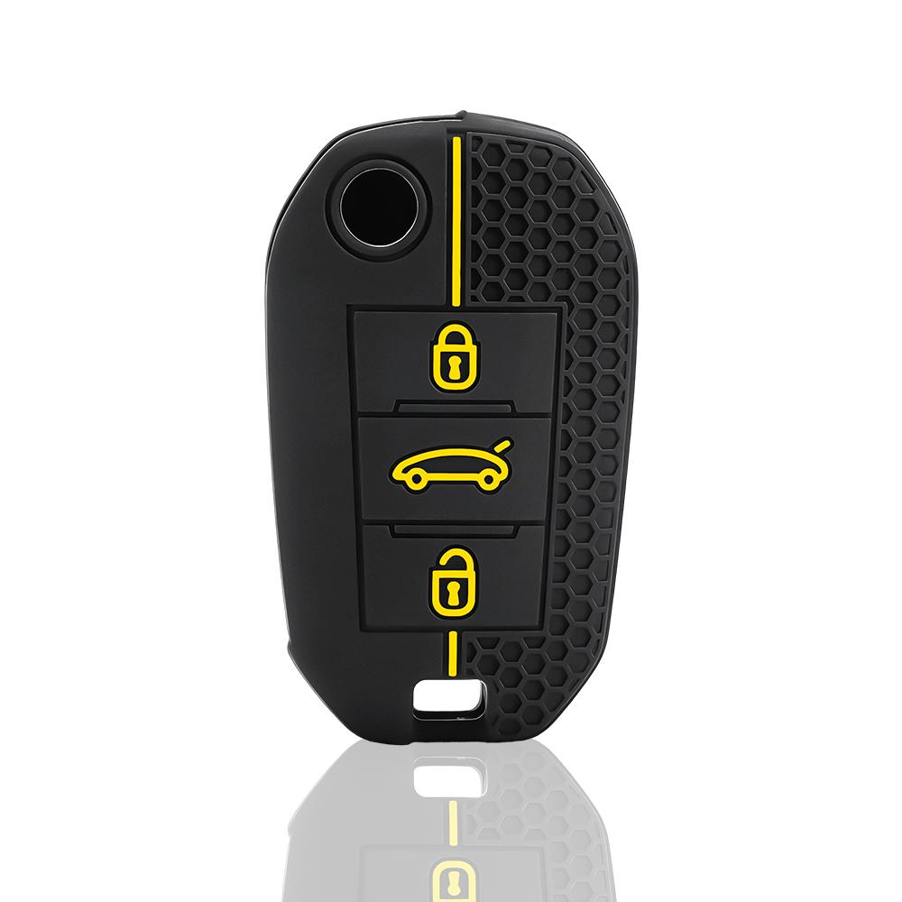 Silicone Car Key Case Cover For Citroen Berlingo 2026 C3 III Aircross C4 C4L C5 C6 C8 Picasso For Peugeot 208 2019 308 Key Cap