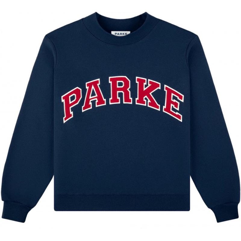 Lente 2026 PARKE Dames Crewneck Katoenen Sweatshirt met Letterprint - Casual Losse Top