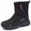 Men's Winter Warm Snow Boots Water Resistant Zipper Faux Fur Lining Mid Calf Ankle Booties Non-Slip Outdoor Walking Hiking Work Boots Shoes for Men