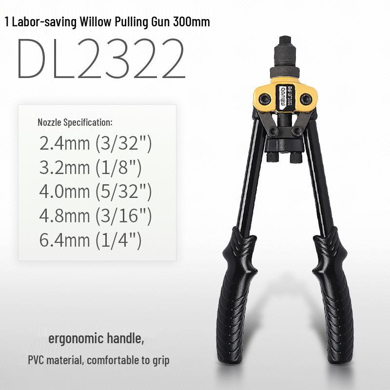 Deli Tools Manual Rivet Gun: Single & Double Handle Labor-Saving Pop Riveter for Industrial Use