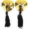 Heart-Shaped Sequin Tassel Nipple Pasties - Seamless Lingerie Accessories