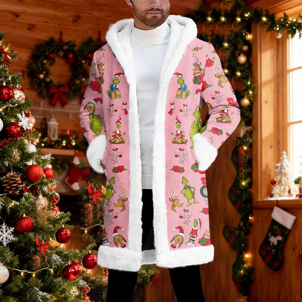 Men's  Hooded Hood Cardigan Long Keep Warm Coat