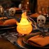 Safe Flameless Candle Lamp Halloween Witch Hat Pumpkin Lamp, Bat Skull Hollow LED Night Light for Party, Spooky Tabletop Decor Haunted House