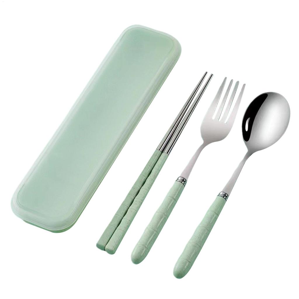 Tableware Set Portable Cutlery Set Dinnerware Set 3Pcs Stainless Steel Knife Fork Spoon Travel Flatware Sets With Box