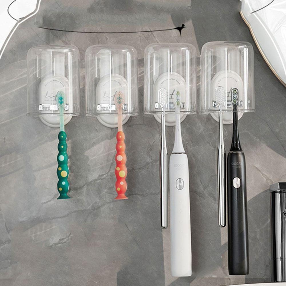 Wall-mounted Toothbrush Holder Non-punching Mouthwash Cup Set Toothbrush Storage Rack Bathroom