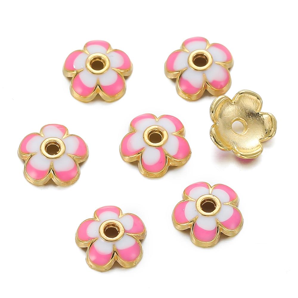 10pcs/lot Metal Loose Spacer Beads Flowers Caps For DIY End Spacer Charms Necklace Bracelets Earring Jewelry Making Craft