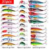 Blandade Fiskebeteskit Crankbait Minnow Popper Bete Basbeten Wobbler Set Naturtroget Fejk Fiskebete Tackle