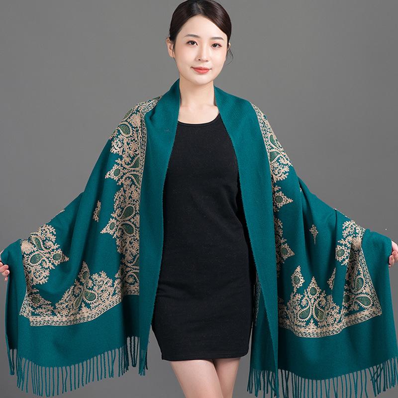 Winter New Arrival Shawl Women Cashmere Scarves Embroider Flower Tassel Shawl Long Soft Warm Wraps Thick Blanket Scarf Bufanda