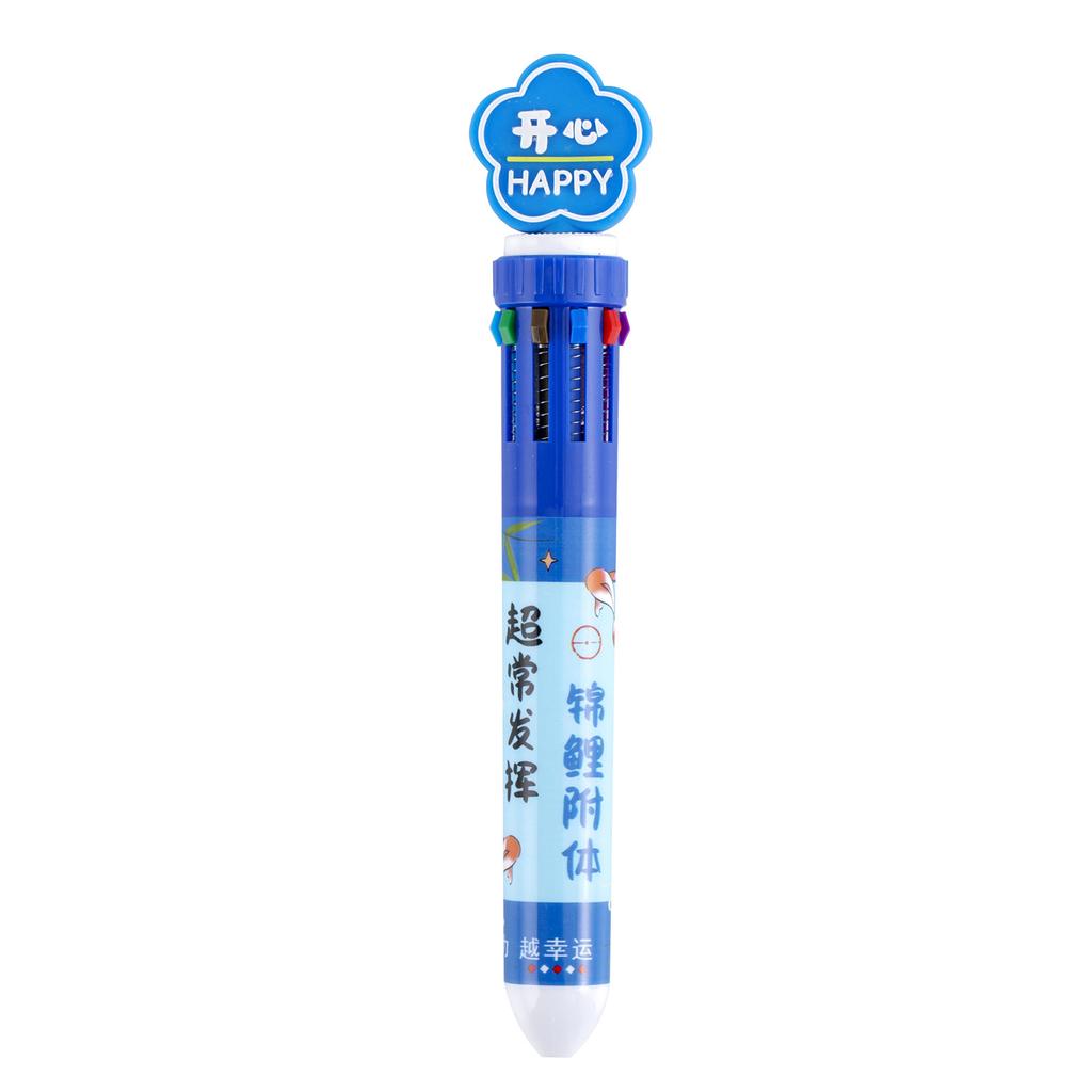 Multicolor Ballpoint Pen 10-Color-in-1 Pen Retractable Multicolored Pen for Writing Noting Journaling Color Coding