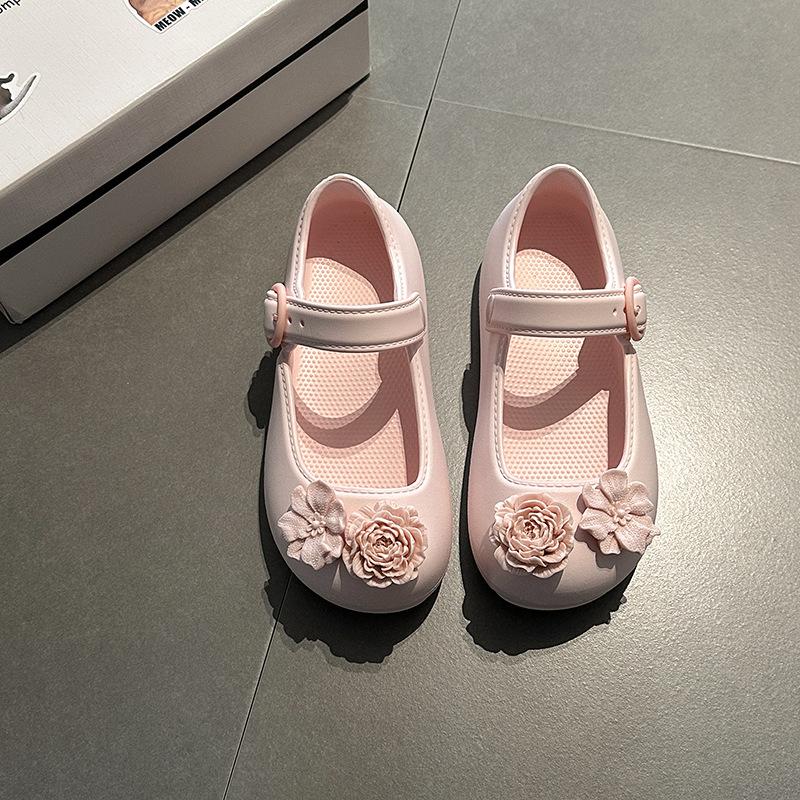 Versatile Design Camellia Single Shoes Women's Summer Fashion Simple Flower Beach Cool Slippers Shallow Mouth Mary Jane Shoes