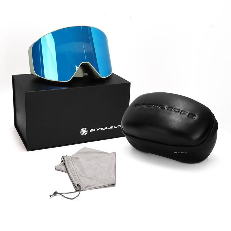 

Лыжные очки с магнитным присасыванием, модные двухслойные противотуманные очки для взрослых, мужчин и женщин, лыжные очки для улицы