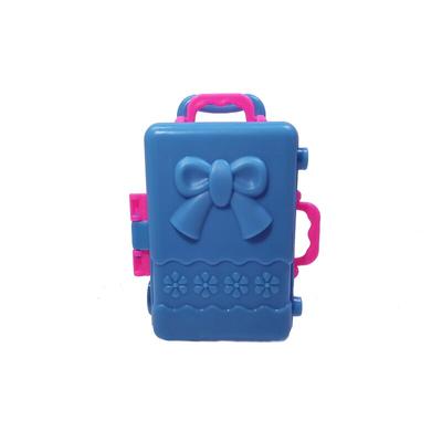 Doll Accesssories Miniature Bowknot Storage Case For Barbie Dollhouse Kids Toy Plastic 3D Cute Travel Suitcase Doll Furniture