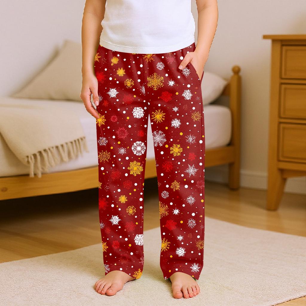 Children's Soft Comfortable Pyjama Bottoms Casual  Christmas Print Home Pants