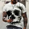 2025-2026 New Trend Men's Street Style Printed Skull Pattern Summer Casual Harajuku Retro Men's Y2K Top Fashion Short Sleeve T-Shirt