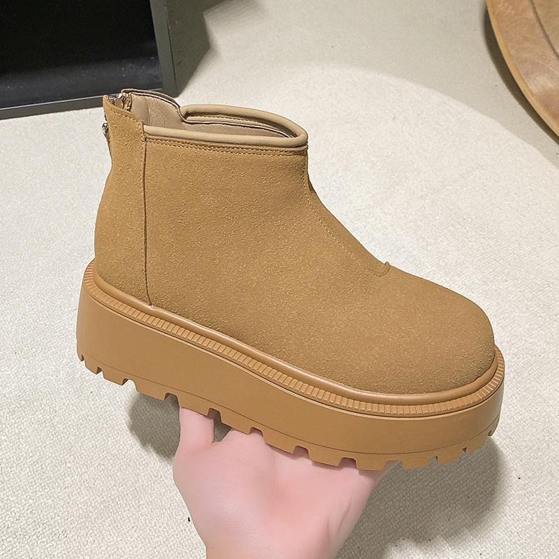 Rutschfeste warme Schneestiefel für Damen Herbst und Winter neue Samt-Dicksohlen modische vielseitige Temperament-Kurzstiefel