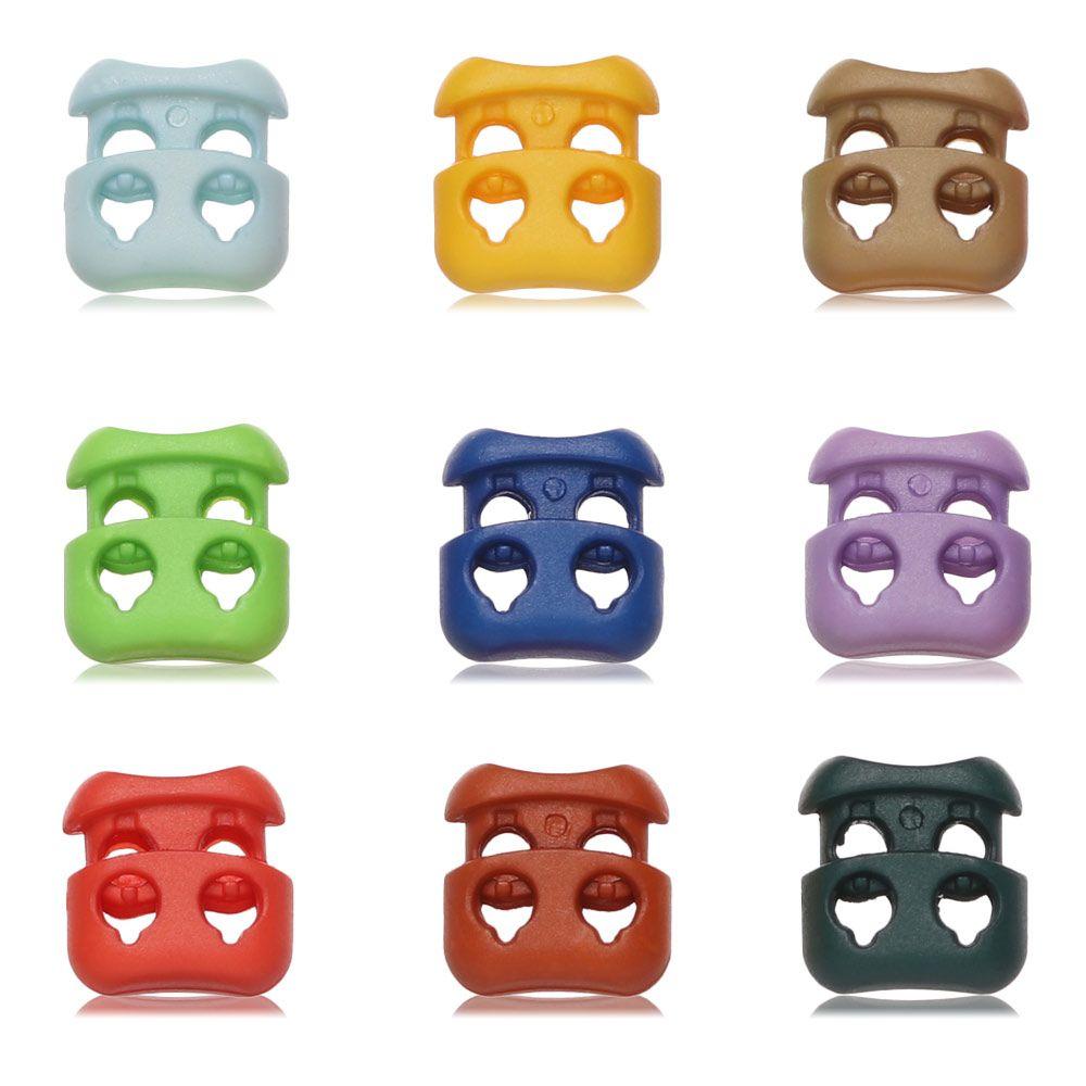4mm Double Hole Sportswear Accessories Apparel Shoelace Buckle Stopper Cord Lock Bean Toggle Clip