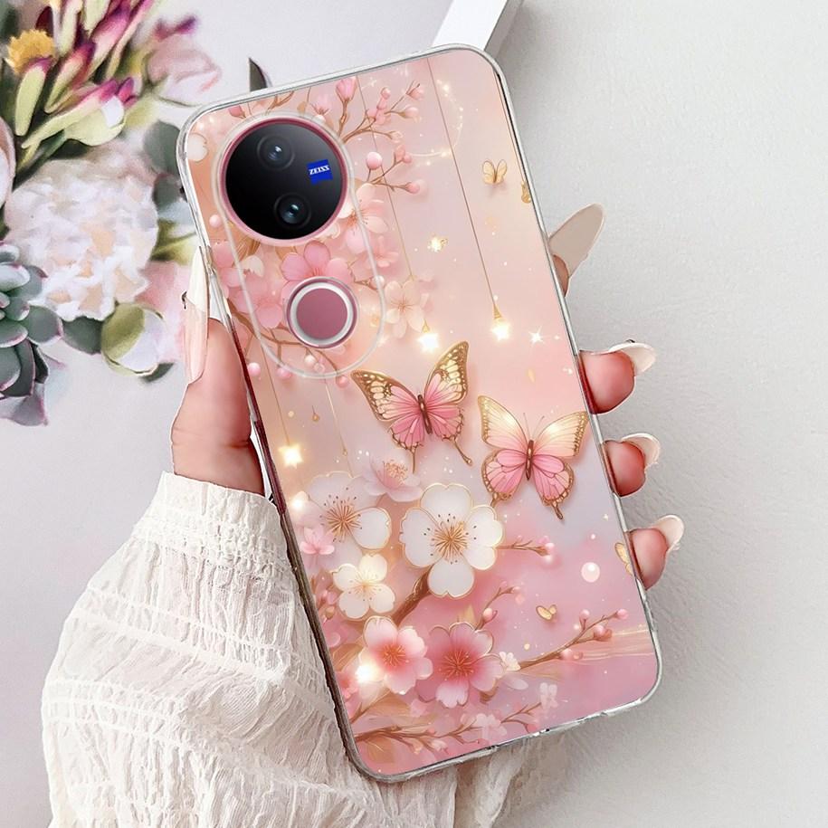 For Vivo V50 Case V2427 Phone Case 2025 New Fashion Butterfly Silicone Soft Cover For Vivo V50 Lite VivoV50 5G Shockproof Bumper