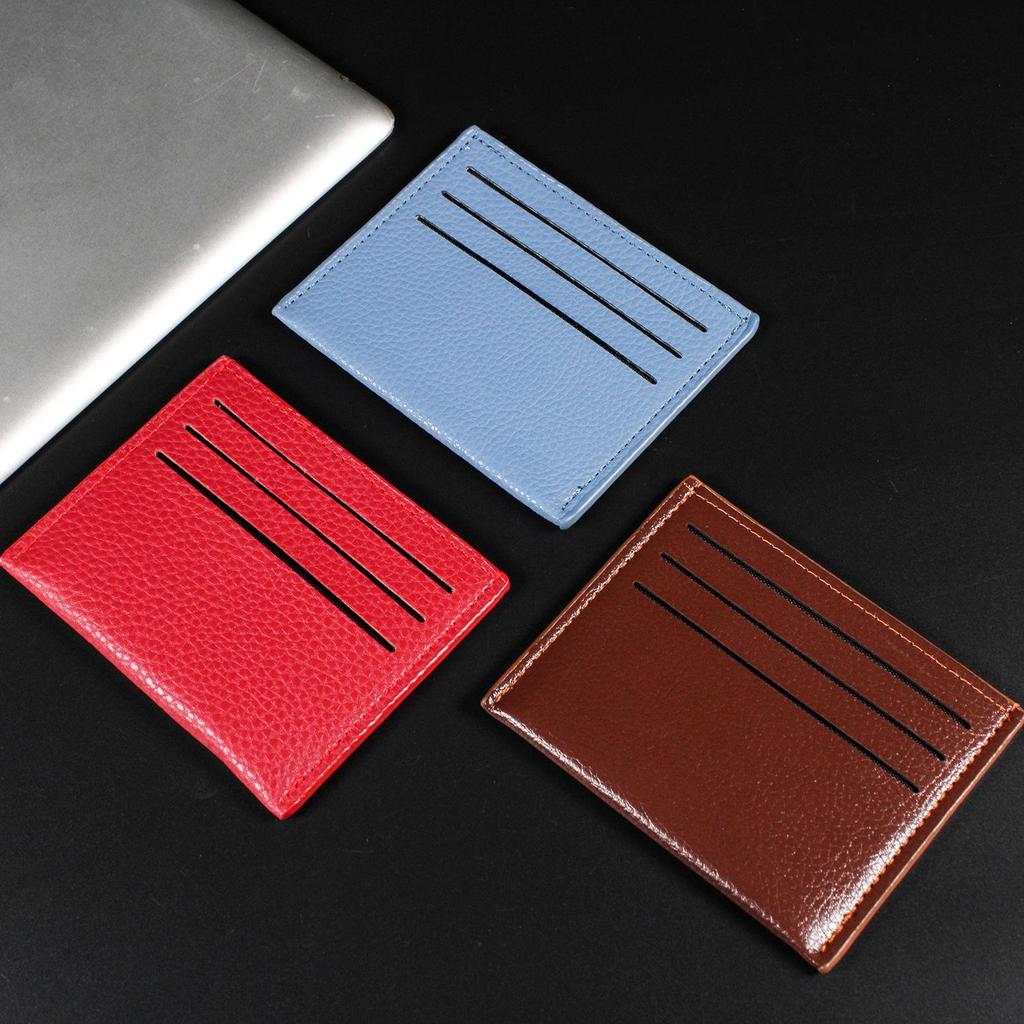 Minimalistischer Lychee-Narben-Multi-Kartenhalter für Bus, Bank und mehr - Große Kapazität