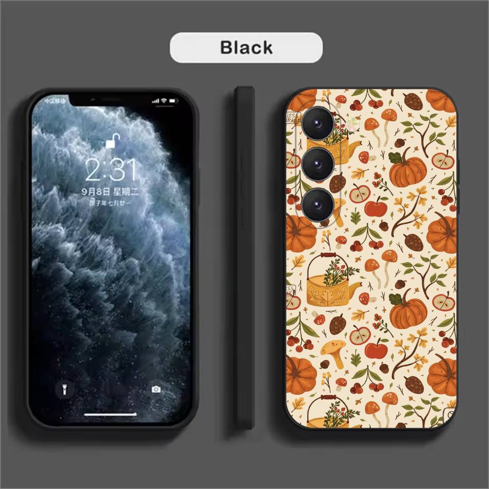Autumn Leaves Pumpkin  Phone Case For Samsung Galaxy A52 A42 A32 A22 A12 A02S A72 A73 A51 A41 A31 A21S A71 A40 A30S A20S