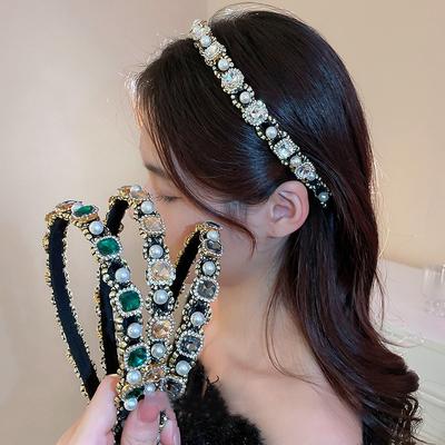 Damen Perlen Kopfschmuck Kristall Glitzer Kopfschmuck Niedlicher Damen Kopfschmuck Party Stirnband Haarband Haaraccessoires