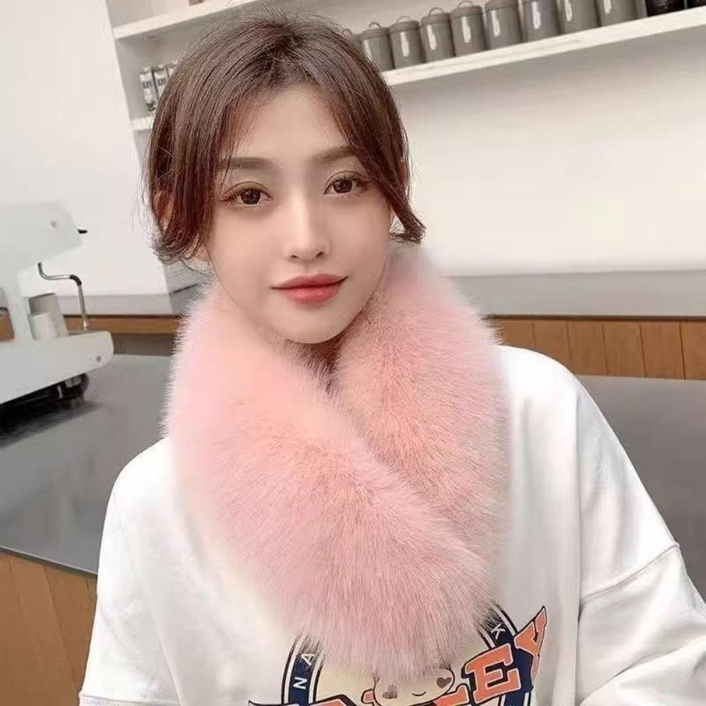 Plush Double Sided Scarf Thick Warm Fur Collar Trim Winter Neck Protection