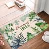 Christmas Door Mat Plaid Pattern Welcome Rug Festive Home Decor Mat Non Slip Floor Protector for Xmas Entrance