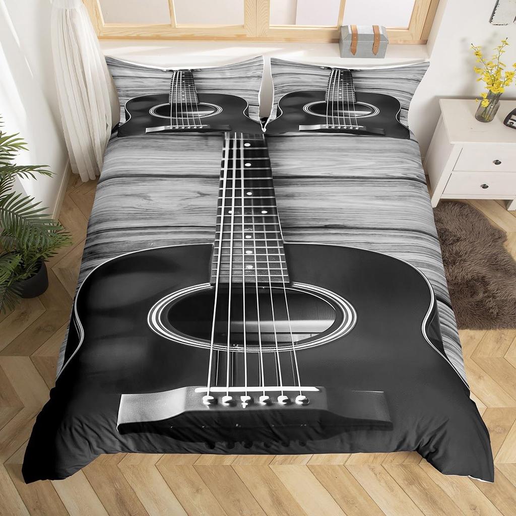 Music Duvet Cover Sets For Kids Boys Girls Teens Queen King Lightweight Bedspread Cover Bedroom Decor Music Lovers Bedding Sets