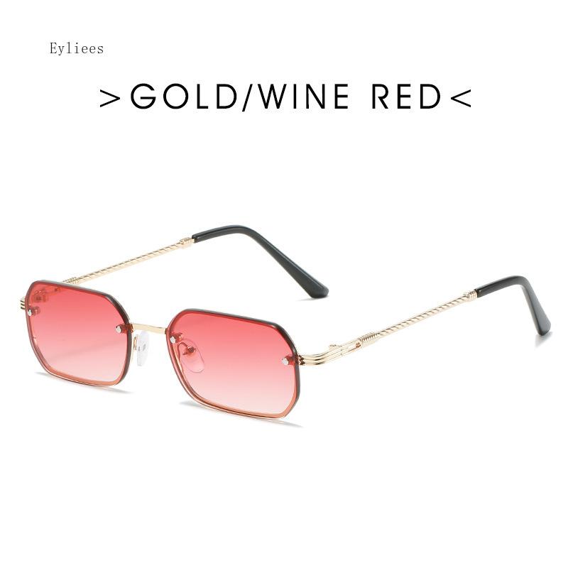 Small Square Rimless Sunglasses Women Trending Black Sun Glasses For Female Vintage Eyewear UV400