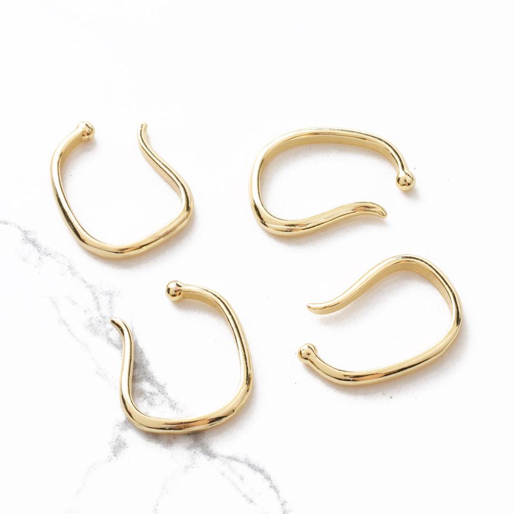 4PCS 14k Gold Plated Painless Ear Clip Ring Clip On Earrings Diy Making Supplies Jewelry Findings Components Accessories