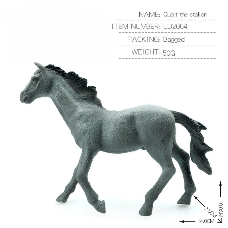 Simulated Animal Horse Models Foals Steeds Black Horses Thousand-mile Horses Wild Horses Children's Cognitive Toys Animal Model Ornaments