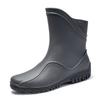 Trendy and fashionable men's rain shoes waterproof and non-slip fishing rain boots thick-soled wear-resistant and warm car wash water shoes