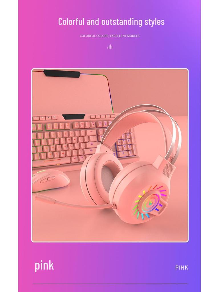 H300 RGB Luminous On-Ear Headphones - Heavy Bass Gaming Headset for E-Sports and 'Chicken Dinner' Wins.