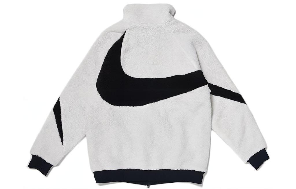 Nike Giacca Boa Reversibile con Grande Swoosh Taglia Asiatica Bianco Nero BQ6546-114