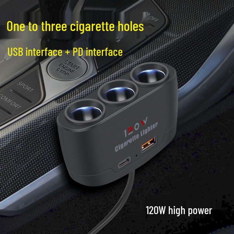 Car Multi-Port Cigarette Lighter Charger with PD & USB for Phones