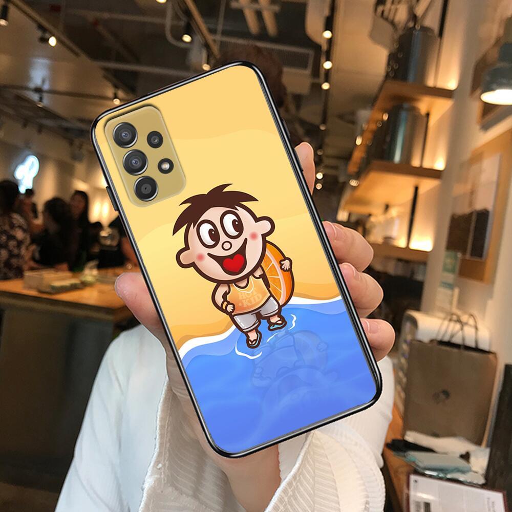 Kleiner Junge Handyhülle Hülle Für Samsung Galaxy A70 A50 A51 A71 A52 A40 A30 A31 A90 A20E 5G a20s Schwarze Hülle Kunst Zelle Abdeckung