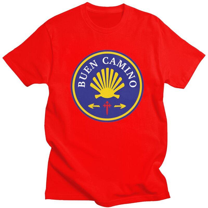 Custom Buen Camino De Santiago T Shirt for Men Pure Cotton Tshirt Leisure Tee Tshirt Clothing S